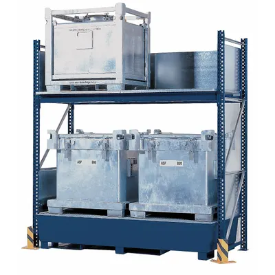 DENIOS IBC Tote Storage Rack with Sump - IBC Tote Storage Racks with Sump