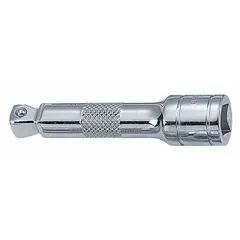 This 3-inch flex and wobble hand socket extension features 3/8-inch input and output drives. Its flexible design allows access to fasteners in tight or offset spaces where a straight extension cannot align. Suitable for automotive, industrial, and maintenance applications.