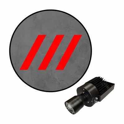 VISUAL WORKPLACE Virtual Safety LED Walkway, Diagonal, Cardinal Red, 50 W - LED Safety Walkway Projectors