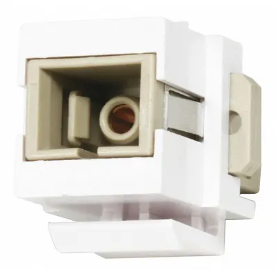 MONOPRICE Fiber Optic Keystone Jack: Coupler, Fiber Optic Couplers, 1 Ports, White
