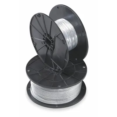 B-LINE BY EATON Galvanized-Steel Wire Rope, 7x19, 840 lb WLL, 250 ft