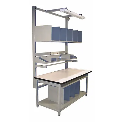 PRO-LINE Laminate-Top Packing Table, Gray, 30-36 in Adjustable Height - Laminate-Top Packing Tables