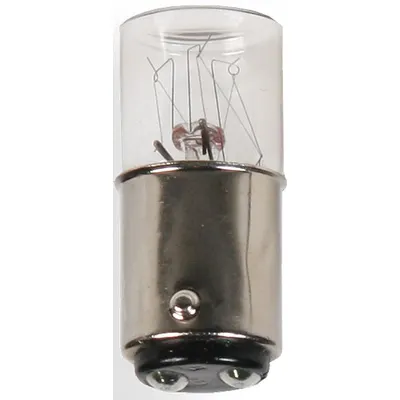 EDWARDS SIGNALING T3-1/4 BA15d Incandescent Lamp, 120V AC, White - BA15d Double-Contact Bayonet Base Lamps
