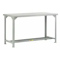 LITTLE GIANT Workbench: Fixed Ht, 48 in x 24 in, Gray, No Additional Components, Steel (MPN WST1-2448-36)