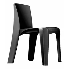 This freestanding stacking chair features a black polyethylene seat and is designed for commercial use in conference rooms, training facilities, and event spaces. It meets ANSI/BIFMA X5.1-2011 standards and CAL 133 requirements. Part of the Endurance series.