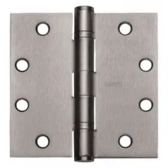 This steel full mortise-mount butt hinge features a 1 3/4 in leaf width, ball bearing type, and a removable pin. Designed for industrial door applications requiring smooth operation and easy door removal for maintenance or replacement.