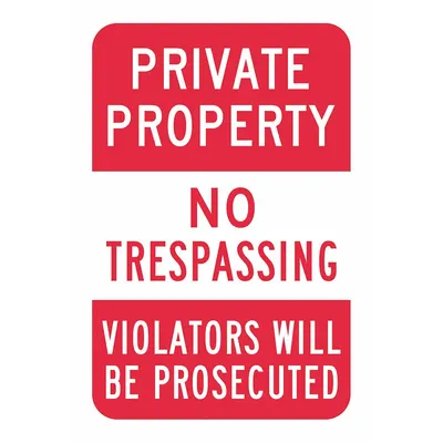 LYLE Aluminum No Trespassing Private Property Sign: Aluminum, Mounting Holes Sign Mounting - Private Property No Trespassing Violators Will Be Prosecuted Signs