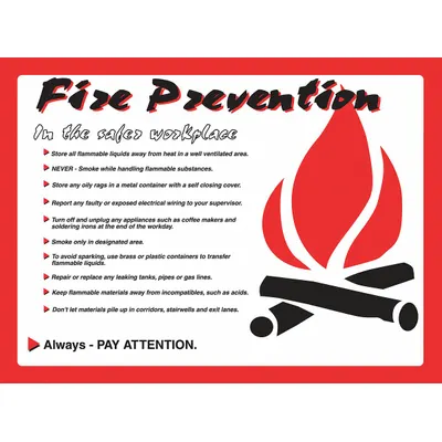 ACCUFORM Fire Prevention In The Safer Workplace Poster - Fire Prevention In The Safer Workplace Posters