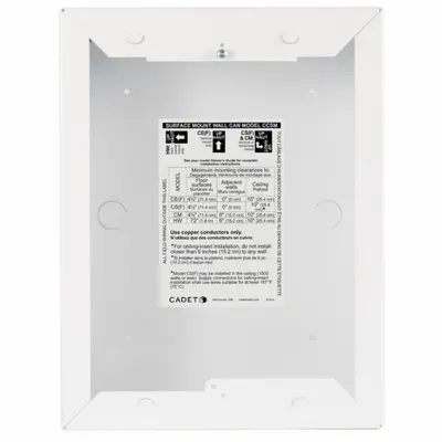 CADET Surface Mount Wall Can: For Wall Heaters (MPN CCSMW) - Trim & Mounting for Electric Wall & Ceiling Heaters