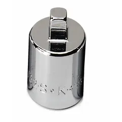 This 1/2" drive hand socket features a 5/16" SAE socket size and a male pipe plug design. It is used for tightening or loosening pipe plugs in plumbing and mechanical applications. The socket has a chrome finish and is not tether capable.