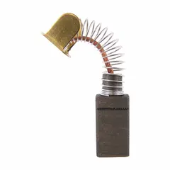 Carbon brush designed for electric motors, compatible with Baldor model BP5000H03. Conducts electrical current between stationary and moving parts in industrial motor applications such as manufacturing and material handling equipment.