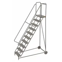 TRI-ARC Wheelbarrow Ladder: 8.3 ft Platform Ht, Assembled, No Locking Mechanism, Aluminum (MPN WLARTR110245)