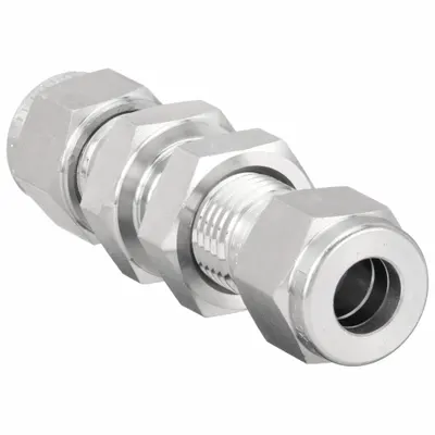 HAM-LET Compression Fitting Union: 8 mm OD x 8 mm OD Fitting Size - Double-Ferrule Stainless Steel Fittings