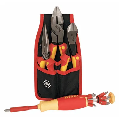 WIHA 32990 Insulated Tool Set, 17-Piece with Pouch - Tool Sets with Tool Pouch