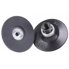 This 2-inch diameter, medium-density backing pad features a 1/4"-20 internal thread for direct attachment to compatible tools. Designed for use with TR quick-change discs, it provides a stable mounting surface for grinding and finishing operations.