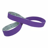 This 80-grit ceramic sanding belt features a YF weight polyester backing for cool-cutting performance on all metals. Suitable for grinding and finishing applications in metal fabrication and maintenance. Dimensions: 4 in width x 54 in length