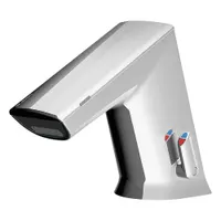 SLOAN Bathroom Sensor Faucet: BASYS, Cast Zinc, Chrome Finish, Single-Post, Battery, Back-Check Tee (MPN EFX350.000.0000)