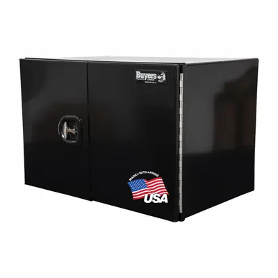 BUYERS PRODUCTS Double Barn-Door Box, 24 in Depth, Black, Keyed Lock - Double Barn-Door Boxes