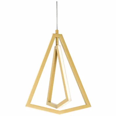 AFX INC. Pendant: 12 5/8 in Dia, 14 7/8 in Ht, Gold, 1,000 lm, 3000K, 20 W, 120V AC - Gianna Pendant Lights