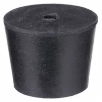 Stopper: SBR Rubber, 14 Stopper Size, 75 mm Bottom Dia, 90 mm Top Dia, 39 mm Overall Ht, Black (MPN 14-1H)