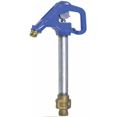 This yard hydrant features a brass rod and blue paint finish. It provides a 30 gpm flow rate with a 3 ft bury depth and 69 in overall length. Suitable for outdoor water supply in agricultural, residential, and commercial settings, including livestock watering and garden irrigation.