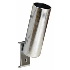 This tool-specific holder is designed for organizing screwdrivers on square-hole pegboard. Constructed from zinc-plated steel with a silver finish, it features a screw-in locking system for surface mounting and includes bolts for installation. Suitable for workshops, garages, and industrial storage areas requiring quick access to screwdrivers.