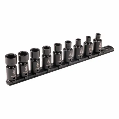 TEKTON Flex Impact Socket Set: 3/8 in Drive Size, 9 Pieces - SAE Flex Impact Socket Sets