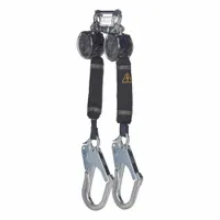 MSA Self Retracting Lifeline: 2 3/8 inAluminum Rebar Hook Anchor, Harness Aluminum Carabiner, 2 legs (MPN VTOHW-022-RA-AF)