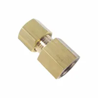 This brass compression fitting connects 6 mm OD tubing to 3/8 in BSPP threaded ports. The standard sleeve design provides a leak-free seal in pneumatic, hydraulic, and instrumentation systems. Suitable for industrial fluid handling applications