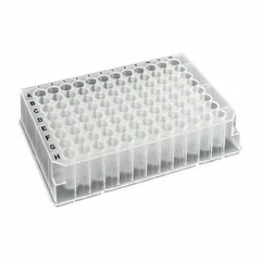 96-well polypropylene deep well plate with round wells, each 1.1 mL capacity and 8.45 mm diameter. Colorless and RNase/DNase free. Suitable for high-throughput sample storage, processing, and assay preparation in molecular biology workflows.