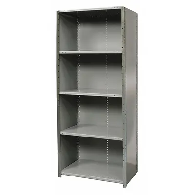 HALLOWELL Metal Shelving: Standalone, Medium-Duty, 48 in x 24 in, 84 in Overall Ht - Medium-Duty Standalone Closed Metal Shelving