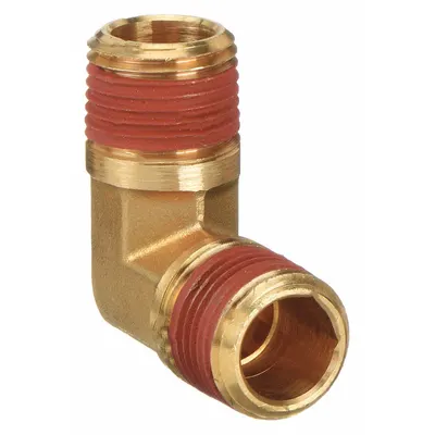 PARKER Metal Pipe Elbow: 90° Elbow, 1/4 in x 1/4 in - Threaded High-Pressure Pipe Fittings with Sealant