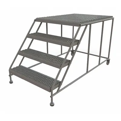 TRI-ARC Mobile Work Platform: 3.3 ft Platform Ht - Max, 36 in x 47 in, Steel - Tilt-&-Move Rolling Single-Access Platforms