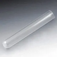 Polypropylene culture tube with a round bottom and white body. 5 mL capacity. Includes a LDPE closure. Not graduated. Used for storing, mixing, and transporting small liquid samples in laboratory settings