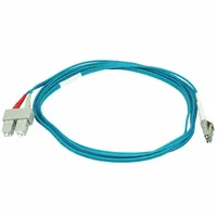 MONOPRICE Fiber Optic Patch Cord: Multi-Mode, 2 m Lg, LC End 1, SC End 2, Aqua, PVC, 2 Fiber Count (MPN 6391)