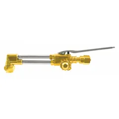This Victor-style cutting attachment is designed for oxy-fuel cutting of ferrous metals. It features a 90° head and 10-1/2 in overall length, providing access in confined spaces. Suitable for fabrication, maintenance, and repair tasks in metalworking and construction.
