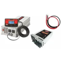 Multi-unit inverter with integrated battery charger. Converts 10.5-15V DC to 120V AC modified sine wave, peak 3000W. Charger accepts 105-130V AC input, outputs 13.2-14.4V. Suitable for mobile power systems, RVs, and backup power applications