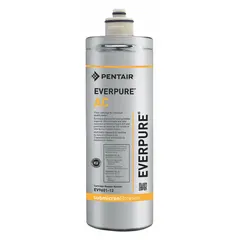 This quick-connect water filter uses carbon media to reduce objectionable odors. It has a flow rate of 0.5 gpm, a capacity of 750 gallons, and an overall height of 10 1/2 inches. Suitable for use with drinking fountains and beverage machines.
