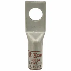 One-hole compression lug for terminating 2 AWG stranded copper conductors. Features a 3/8 in stud size and standard copper construction. Suitable for use in panel boards, switchgear, and motor control centers for reliable electrical connections.