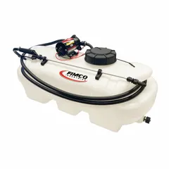 This FIMCO cordless tailgate sprayer features a 15-gallon tank and mounts on ATVs or utility vehicles for spot spraying. Powered by a rechargeable battery system, it is suited for weed control, pest management, and fertilizing in fields, pastures, and large gardens.