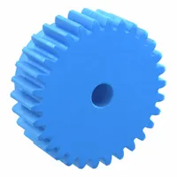 Metric spur gear with standard hub, 30 teeth, module m 2, 10 mm bore diameter, 20° pressure angle, JIS N9 precision class. Made from Nylon MC901 (S1 shape). Transmits motion and torque between parallel shafts in industrial machinery