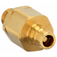 Brass-bodied hydraulic quick-connect coupling plug with 1/2"-14 thread size. Rated for maximum flow of 416.35 lpm with nitrile seal material. Used in hydraulic systems for rapid connection and disconnection of fluid lines under pressure