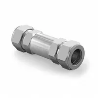 HAM-LET Check Valve: Poppet, Inline Valve Body, 12 mm Pipe Size, Let-Lok® x Let-Lok®, Let-Lok, FKM (MPN H-400-SS-L-12MM-1 PSI)