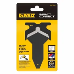 This replacement blade is designed for cutting PVC materials when used with compatible impact drivers. It serves as a direct replacement for the DWAPVCIR model. Typical applications include plumbing, electrical, and general construction tasks involving PVC pipe or sheet.