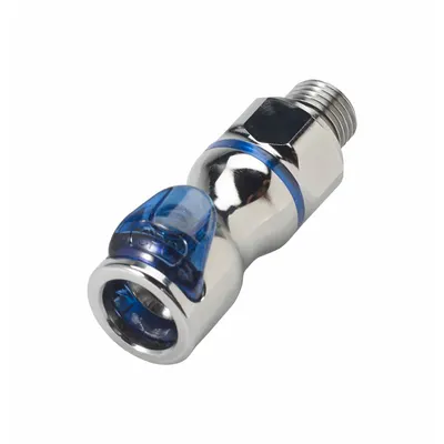 CPC Cool Blue Chrome-Plated Brass Quick-Disconnect Tube Fitting, 1/4 in, BSPP - Chrome-Plated Brass Quick-Disconnect Tube Fittings