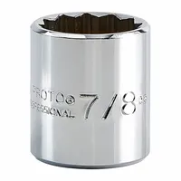 PROTO Socket: SAE, 3/8 in Drive Size, 7/8 in Socket Size, 12-Point, Std, Chrome, Not Tether Capable (MPN J5228)