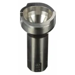 This stainless steel adapter connects PPS series disposable cups to spray guns. It features a 3/8 in thread size and is designed for use in automotive refinishing, industrial coating, and wood finishing applications where quick cup changes and reduced solvent waste are required.