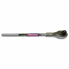 This standard-head ratchet features a reversible mechanism and chrome finish. With a 15° minimum arc swing and 19 3/4-inch overall length, it is suited for tightening and loosening fasteners in confined spaces during general assembly and maintenance tasks.