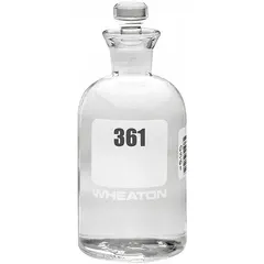 This 300 mL glass bottle is designed for biochemical oxygen demand (BOD) testing in water and wastewater analysis. It features a narrow mouth with a stopper closure and a colorless glass body. The bottle measures 165 mm in height and includes the closure.