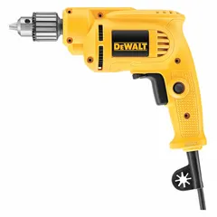 Corded pistol-grip drill with a keyed 3/8 in chuck. 7 A motor delivers 2,800 RPM no-load speed. Tool weight is 3.6 lb. Suitable for drilling in metal, wood, and masonry in maintenance, fabrication, and construction applications.